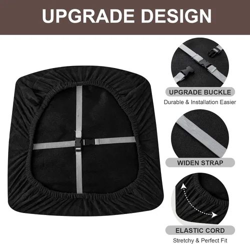 Vista 4 de Fundas de asiento impermeables para sillas de comedor, fundas elásticas para sillas de comedor, fundas protectoras para sillas de cocina, hotel