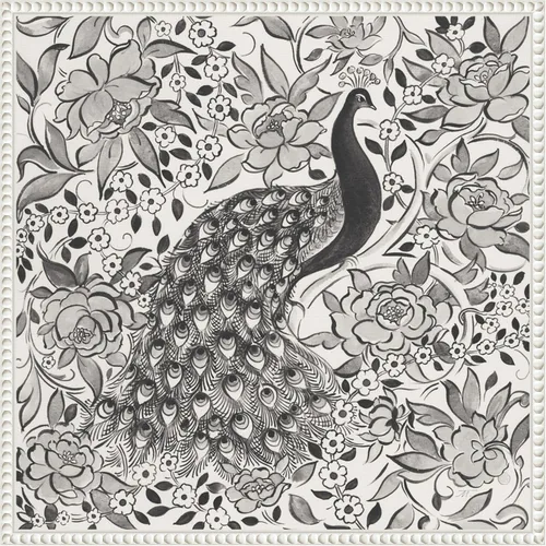 Vista 17 de Amanti Art Framed Canvas Wall Art 16x16 Peacock Garden III BW by Miranda Thomas, Framed Wall Art Canvas, Animals Artwork, Modern Decor, Small Poster
