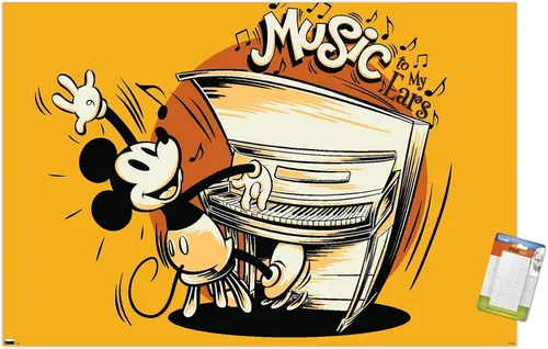 Vista 10 de Trends International Disney Mickey Mouse - Póster musical de pared, 34 pulgadas de largo x 22.4 W, versión premium sin marco