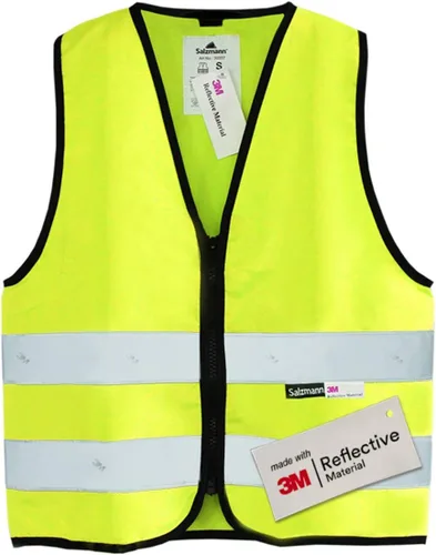 Vista 5 de Salzmann 3M - Chaleco de seguridad de alta visibilidad para niños, con cremallera, fabricado con material reflectante 3M Made with 3M Reflective
