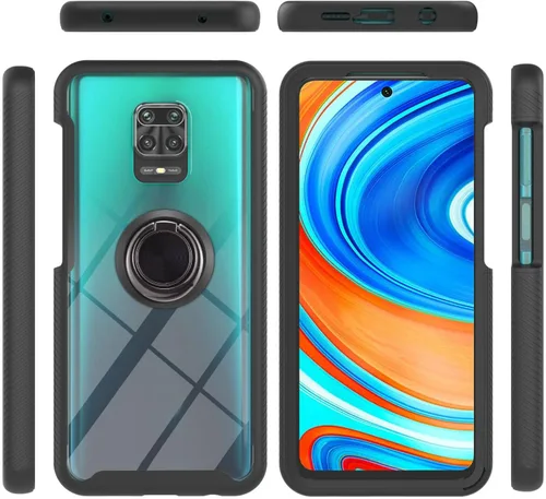 Vista 32 de Funda compatible con Xiaomi Poco X3 NFC, compatible con Xiaomi Poco X3 Pro/Poco X3 Ring Stand 3 en 1, color negro