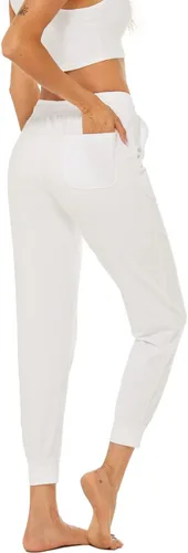 Vista 2 de AvaCostume Pantalones deportivos ligeros de algodón para mujer, pantalones deportivos de yoga, pantalones casuales con bolsillos