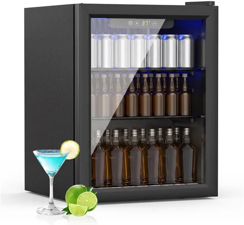 Vista 11 de Mini Refrigerador de 24 Latas - Refrigerador de Bebidas de 0.9 Pies Cúbicos con Puerta Reversible para Refrescos, Vino, Cerveza, Control