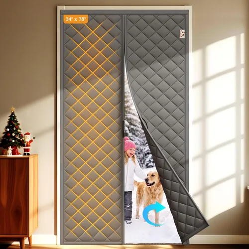 Vista 36 de Yotache - Cortina magnética aislada térmica para puerta, se adapta a puertas de 28 x 78 pulgadas, cortina de 30" x 80", material Oxford resistente a