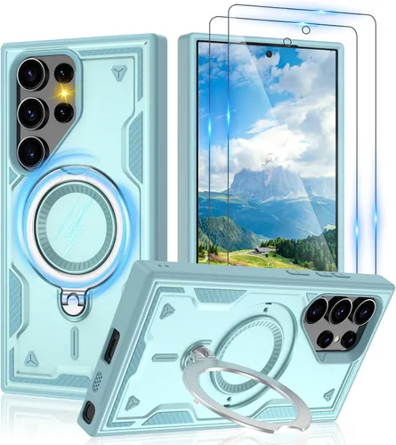 Vista 92 de Gritup fro Funda para Google Pixel 9A, funda protectora magnética de grado militar compatible con Mag-Safe, 2 protectores de pantalla HD, soporte