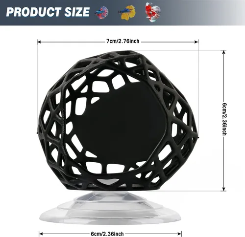 Vista 3 de Soporte para plantas de acuario con ventosas, maceta colgante para plantas acuáticas, decoración de peceras y herramienta de cultivo (negro)