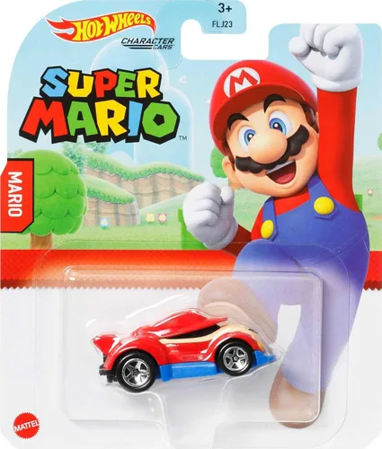 Vista 2 de Hot Wheels - Automóvil de personajes de Super Mario, vehículo 1/7