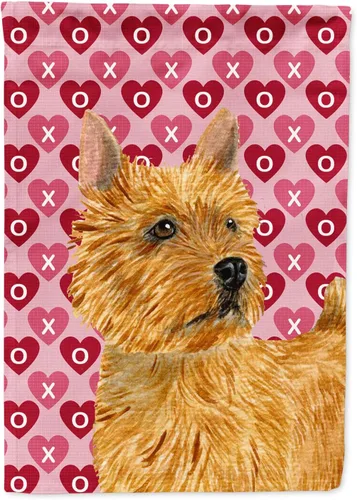 Vista 237 de Caroline's Treasures SS4484GF Bandera de jardín con diseño de bulldog inglés y corazones para el Día de San Valentín, bandera decorativa para patio