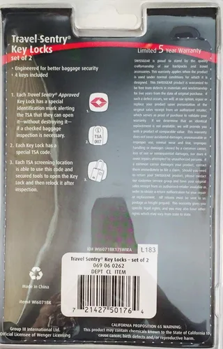 Vista 4 de Swiss Gear - Candados para llaves de viaje y etiquetas de equipaje, juego de 2