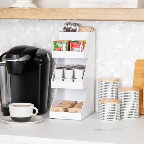 Vista 2 de Mind Reader Estación de utensilios y condimentos de té y café, organizador de encimera, barra de café, cocina, 6 pulgadas de largo x 9 pulgadas