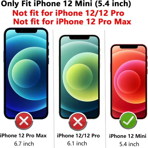 Vista 2 de Funda para iPhone 12 Mini, con protector de pantalla HD para cámara deslizante, [protección de cámara] [soporte giratorio magnético] funda Negro