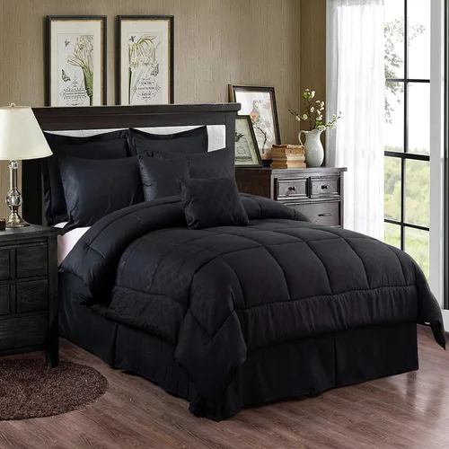 Vista 8 de JML - Juegos de edredón de ropa de cama de microfibra con fundas. Patrón bordado y acolchado de color sólido de lujo. Ideal para cualquier