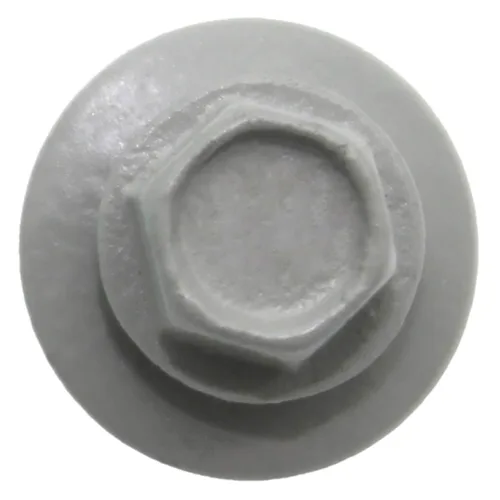 Vista 4 de 10 tornillos para techos de metal gris ABC de 2-1/2 pulgadas, cabezal de arandela hexagonal, arranque automático/roscado, arandela EPDM. 1 bolsa