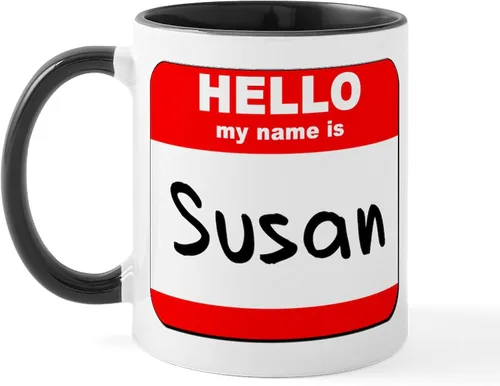 Vista 30 de CafePress Taza de café de cerámica con texto en inglés «Hello My Name Is Mary», de 11 oz (11.0 fl oz)