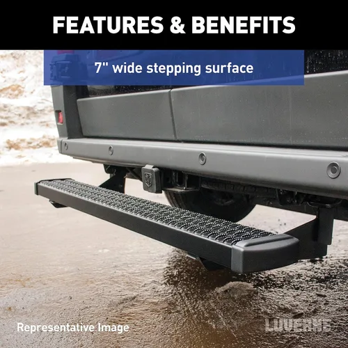 Vista 5 de FTNF Luverne 415254-570749-0 - Kit de flota de escalón trasero de aluminio negro de 54 pulgadas, compatible con Select Dodge, Freightliner