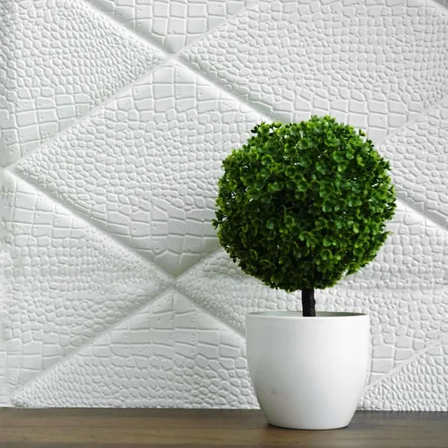Vista 11 de Efavormart - Paquete de 10 paneles de pared con patrón de diamante blanco 3D de 52 pies cuadrados, azulejos geométricos modernos de espuma para Tipo