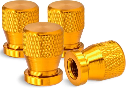 Vista 26 de 4 piezas de tapas de vástago de válvula de neumático de automóvil, tapas de válvula de aire de neumático a prueba de fugas de aleación de aluminio