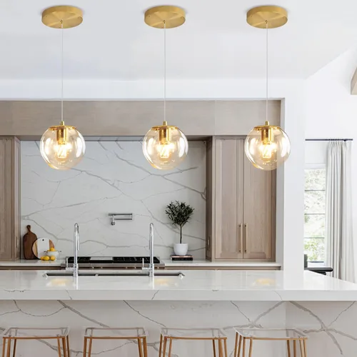 Vista 54 de ykolupty Lámpara colgante negra de 1 luz moderna de globo de vidrio gris ahumado, luces colgantes para isla de cocina, luces colgantes ajustables