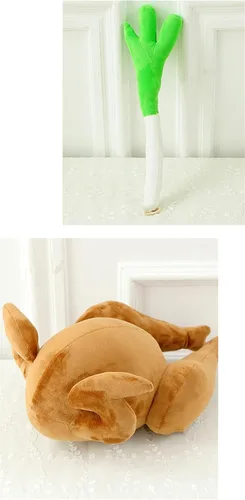 Vista 3 de Almohada de Pollo Almohada de Suelo Cojín Decorativo Cilíndrico Cojín de Sofá Almohada de Lectura Cojín para Automóvil (Pollo, 17.7in)