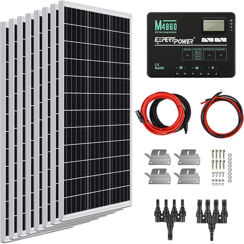 Vista 16 de ExpertPower Kit de panel solar de 400 W y 12 V Paneles solares mono-rígidos de 400 W, controlador de carga solar MPPT de 30 A RV, remolque