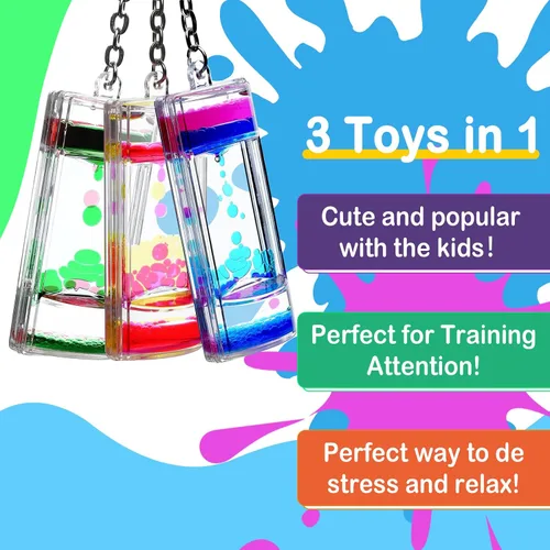 Vista 3 de Liquid Motion Bubbler - Juguetes sensoriales fascinantes - Llaveros antiestrés para regalos y recuerdos de fiesta