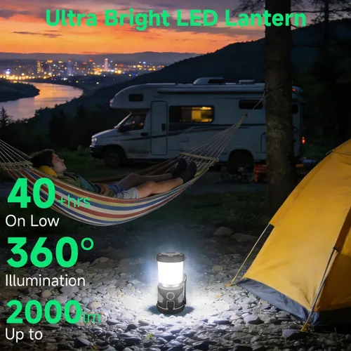 Vista 3 de Banral Linterna de camping recargable 2000LM, luces que acampan del LED