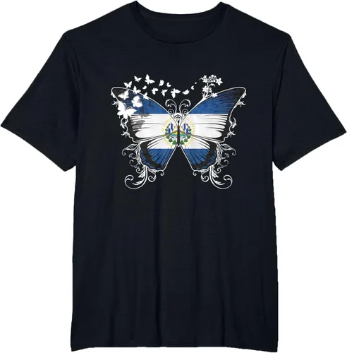 Vista 42 de Camiseta Salvadoreña Bandera El Salvador, Negro