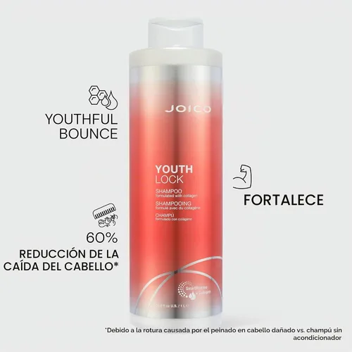 Vista 3 de Joico YouthLock Shampoo Formulated with Collagen Youthful Bounce