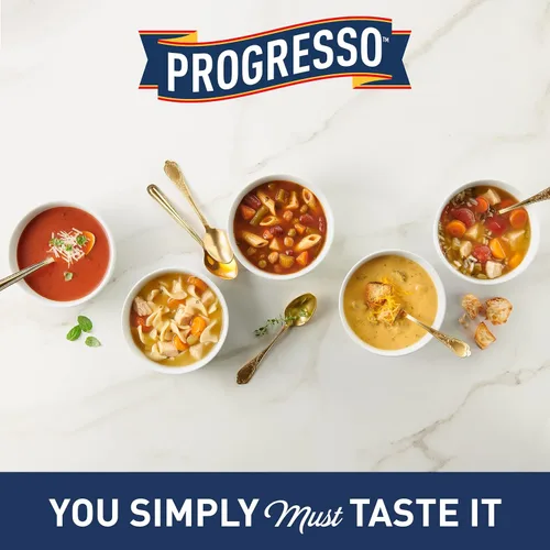 Vista 7 de Progresso Vegetable Classics - Sopa enlatada de tomate y albahaca, sin gluten, 19 onzas Media taza de verduras por porción, sin sabores
