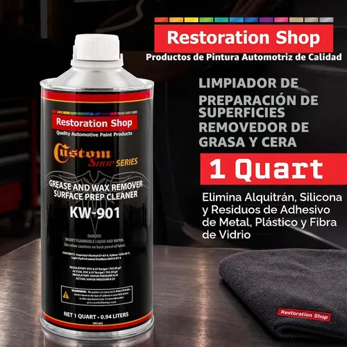 Vista 2 de Custom Shop KW901-QT limpiador preparado de grasa y cera para superficies
