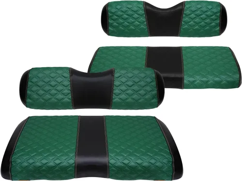 Vista 15 de Fundas de Asiento de Carrito de Golf Delanteras y Traseras Impermeables y Resistentes al Sol de Cuero Vinílico de Grado Marino Accesorios de Negro