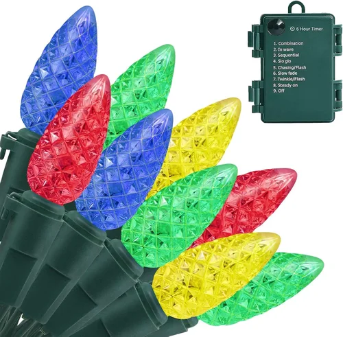 Vista 17 de ASENEK - Guirnalda de luces navideñas adecuadas para patios interiores y exteriores (multicolor, 1 unidad)