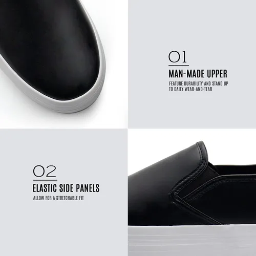 Vista 4 de JABASIC Mocasines de plataforma sin cordones para mujer zapatos casuales cómodos