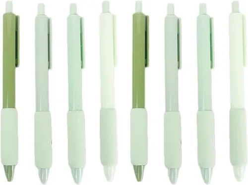 Vista 27 de 8 bolígrafos retráctiles lindos y estéticos, bolígrafos de gel con tinta para escribir con punta fina suave de 0,5 mm, bolígrafos de impresión