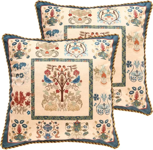 Vista 51 de patdrea Funda de almohada de terciopelo francés de diseño, 18 x 18 pulgadas Aviario