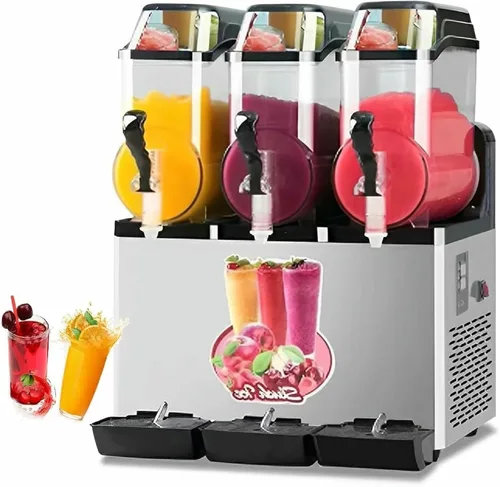 Vista 9 de Máquina para hacer hielo en granizado de 12/24/36L, máquina comercial para hacer jugos granizados, máquina de bebidas congeladas de batido