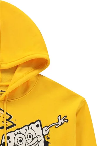Vista 4 de Nickelodeon Sudadera clásica con capucha de Bob Esponja para hombre, diseño de Bob Esponja, Patrick & Krusty Krab