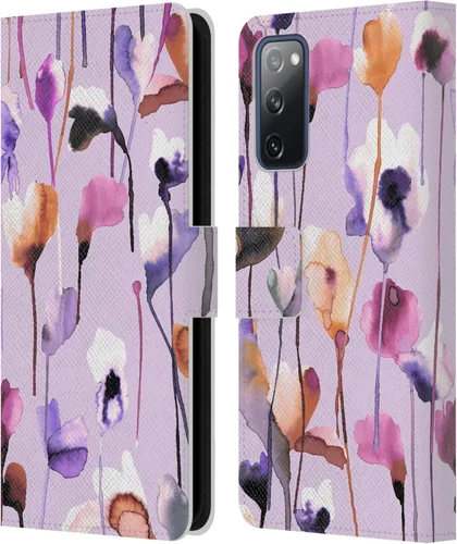 Vista 245 de Head Case Designs Officially Licensed Ninola Abstract Poppies Lilac Floral Leather Wallet Case Compatible with Samsung Galaxy A07 4G