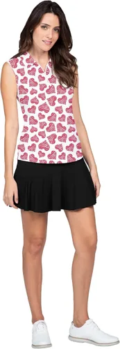 Vista 2 de IBKUL Athleisure Wear - Polo sin mangas con protección solar UPF 50+ Icefil Cooling Scribble Hearts Print 14489