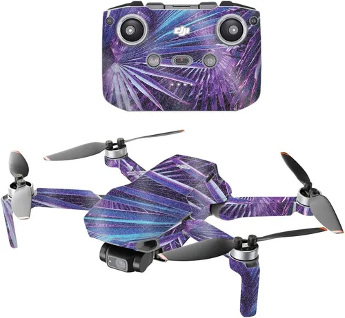 Vista 9 de MightySkins brillo brillante compatible con DJI Mini 2 Drone portátil – Polígono gris Protector, duradero acabado brillante brillante Fácil