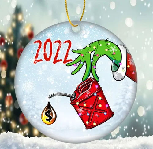 Vista 6 de Divertido adorno para árbol de Navidad de gas 2022, adornos de árbol de Navidad de gas aspirado, accesorios divertidos de cerámica para colgar