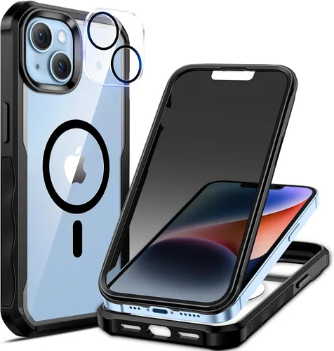 Vista 24 de seacosmo para iPhone Air Funda, Carcasa Completa con Protector de Privacidad de Vidrio Templado 9H Integrado y Protector de Lente de Cámara