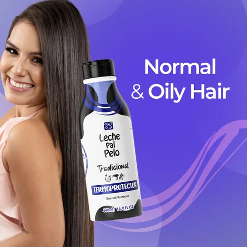 Vista 4 de Leche Pal Pelo Protector térmico para el cabello sin tratamiento con soja natural, trigo y aloe vera, 14.9 onzas.