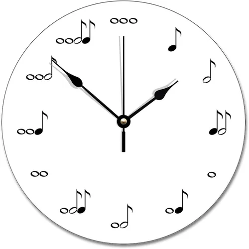 Vista 10 de Reloj de pared con aspecto de madera natural, reloj de pared de guitarra acústica, silencioso, redondo, de madera, funciona con pilas, reloj