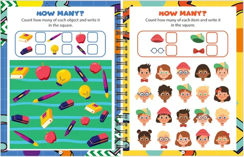Vista 6 de Channie's Libro de actividades de borrado en seco de pre-K, libro de ejercicios preescolar con divertidas actividades educativas de aprendizaje