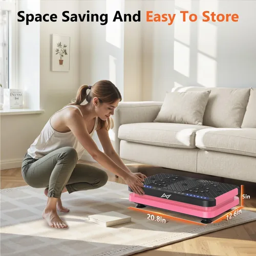 Vista 7 de AXV Vibration Plate Exercise Machine Fitness Platform Body Vibrating Board ARK.ROSA