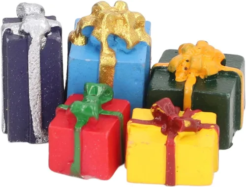 Vista 4 de LBEC Mini adornos navideños cajas de casa de muñecas con mano de obra fina para casa de muñecas 1:12
