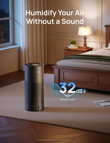 Vista 7 de DREO Humidificador Evaporativo Inteligente para Habitación Grande hasta 1000 pies², Humidificador de Aire de Alta Salida 800ml/h para Dormitorio
