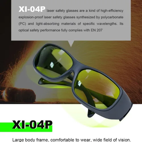 Vista 3 de Gafas de seguridad láser OD 7+ gafas de seguridad láser 200-450nm/800-1100nm/9000-11000nm/1000-1090nm, longitud de onda, protección ocular, gafas