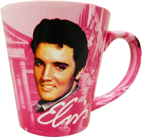 Vista 4 de Mid-South Products - Taza Elvis de 12 oz - Latte Car/Graceland rosa